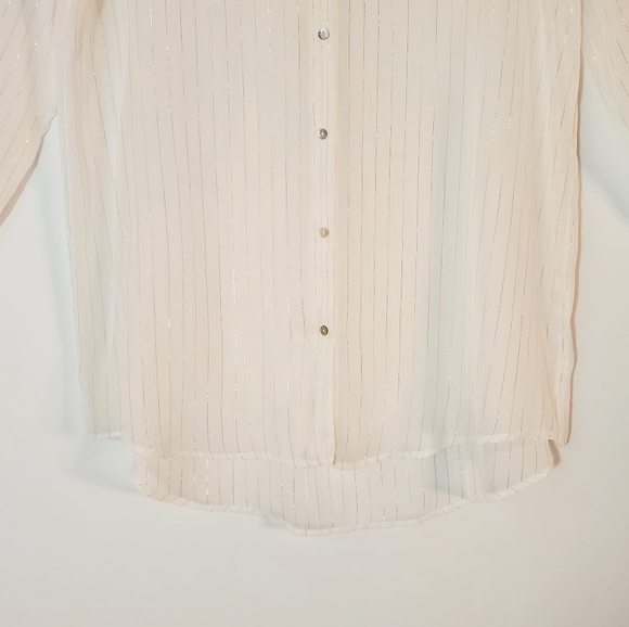 Zara Sheer Button Blouse - Picture 4 of 11